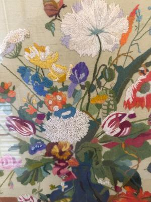 Framed Handmade Crewel Embroidery by Trudy Becnel