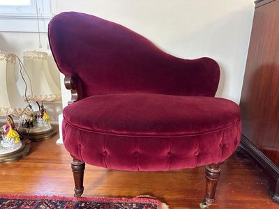 Victorian Velvet Lounge Chair