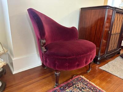 Victorian Velvet Lounge Chair