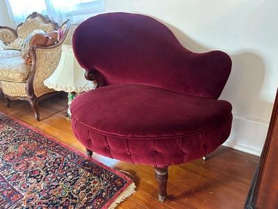 Victorian Velvet Lounge Chair