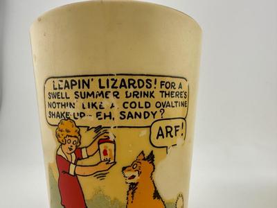 Vintage 1930s Beetleware Little Orphan Annie Ovaltine Children's Mugs