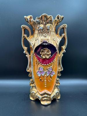 Erphila Hand Painted Vase and Dish
