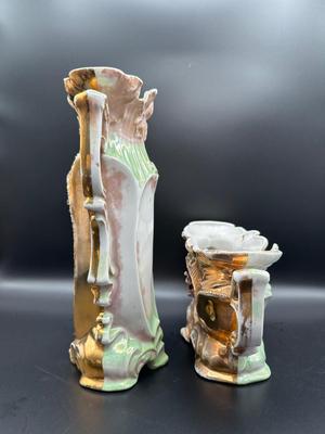 Erphila Hand Painted Vase and Dish