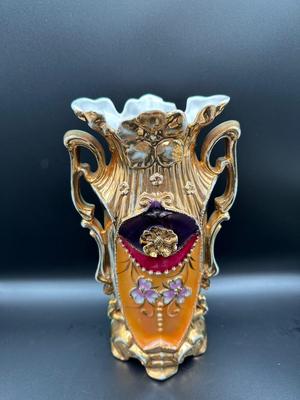 Erphila Hand Painted Vase and Dish