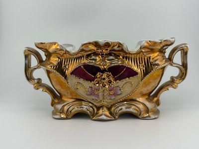 Erphila Hand Painted Vase and Dish