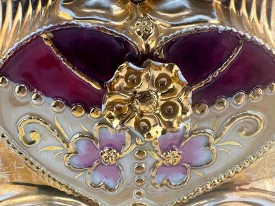 Erphila Hand Painted Vase and Dish