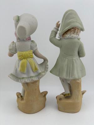 Victorian L&M Inc Bisque Boy & Girl Figurines