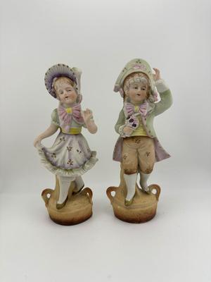 Victorian L&M Inc Bisque Boy & Girl Figurines