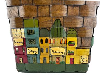 Vintage New Orleans Hand-Painted and Decorated Basket