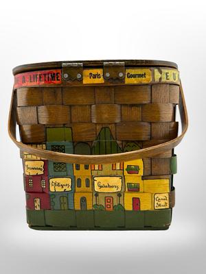 Vintage New Orleans Hand-Painted and Decorated Basket