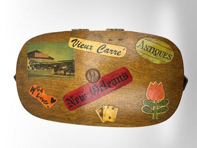 Vintage New Orleans Hand-Painted and Decorated Basket