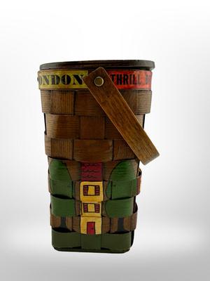 Vintage New Orleans Hand-Painted and Decorated Basket