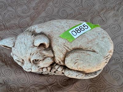 Signed Heavy Cat Garden Welcome Decor