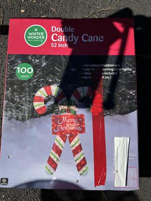 Two 52” Double Candy Canes Indoor/Outdoor - Tested