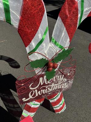 Two 52” Double Candy Canes Indoor/Outdoor - Tested