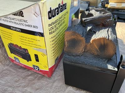 Duraflame Infrared Quartz Electric Log Set Heater w/ Remote - Tested