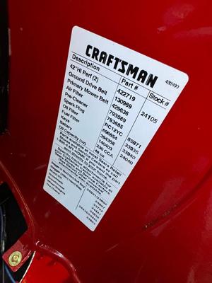 Craftsman Tractor 21HP 42” YTS3000
