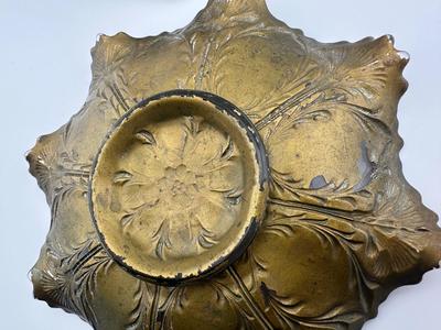 Two Antique Victorian Goofus Glass Plate Bowl