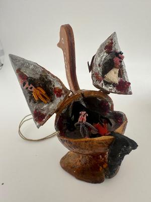 Vintage Diorama Turkey Figurines with Scenes Inside