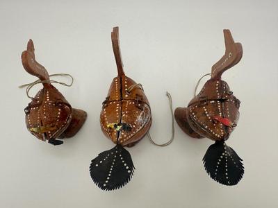 Vintage Diorama Turkey Figurines with Scenes Inside