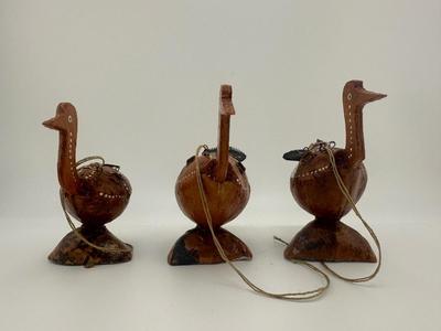Vintage Diorama Turkey Figurines with Scenes Inside