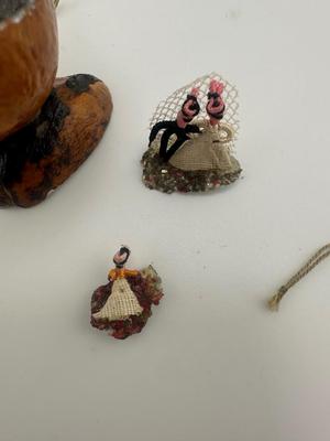 Vintage Diorama Turkey Figurines with Scenes Inside