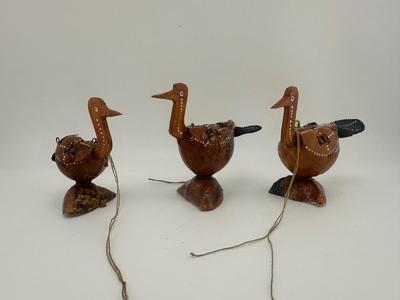 Vintage Diorama Turkey Figurines with Scenes Inside
