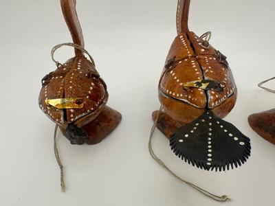 Vintage Diorama Turkey Figurines with Scenes Inside