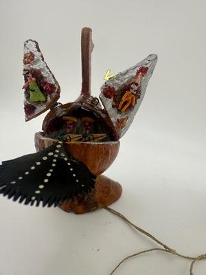 Vintage Diorama Turkey Figurines with Scenes Inside