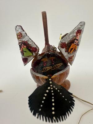 Vintage Diorama Turkey Figurines with Scenes Inside