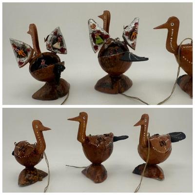 Vintage Diorama Turkey Figurines with Scenes Inside