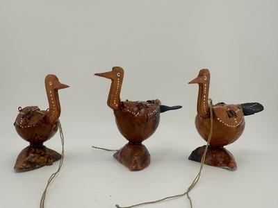 Vintage Diorama Turkey Figurines with Scenes Inside
