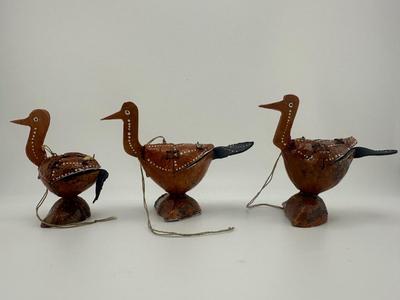 Vintage Diorama Turkey Figurines with Scenes Inside