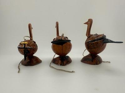 Vintage Diorama Turkey Figurines with Scenes Inside