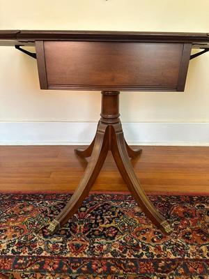 Mahogany Drop Leaf Table with Drawer