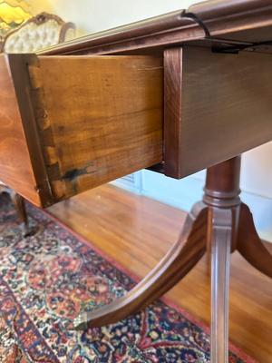Mahogany Drop Leaf Table with Drawer
