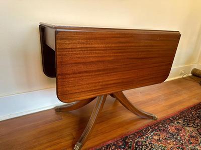 Mahogany Drop Leaf Table with Drawer