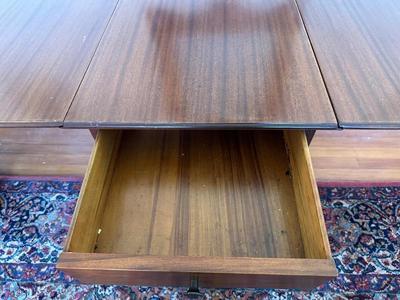 Mahogany Drop Leaf Table with Drawer