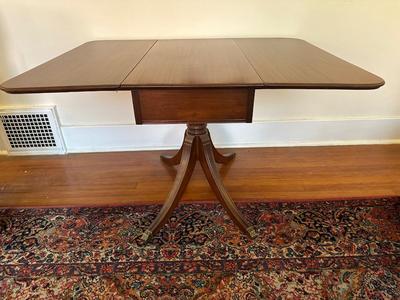 Mahogany Drop Leaf Table with Drawer