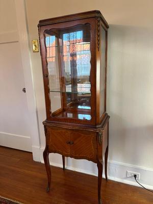 Vintage Curio Cabinet, Glass Display Case (See Details)