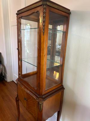 Vintage Curio Cabinet, Glass Display Case (See Details)