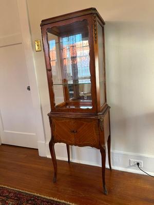 Vintage Curio Cabinet, Glass Display Case (See Details)