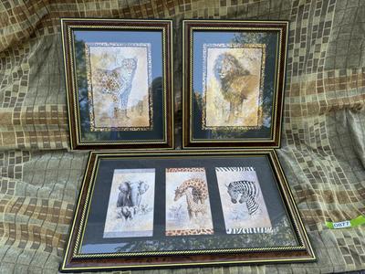 Set of Three - Safari Wall Pictures - Home Decor
