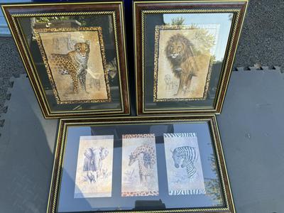 Set of Three - Safari Wall Pictures - Home Decor