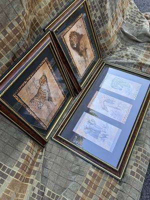 Set of Three - Safari Wall Pictures - Home Decor