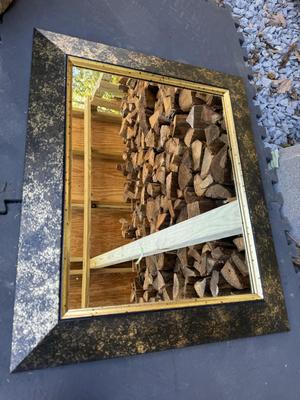 Home Interiors - Mirror (Frame Gold Sponge Paint Design)