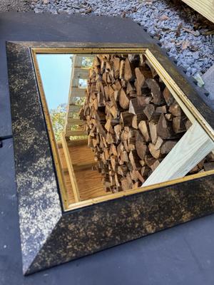 Home Interiors - Mirror (Frame Gold Sponge Paint Design)