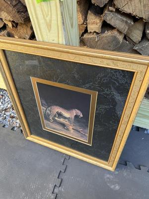 Framed Leopard Home Decor Picture