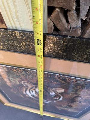 Large Home Interiors - Tiger (Frame Gold Sponge Paint Design)