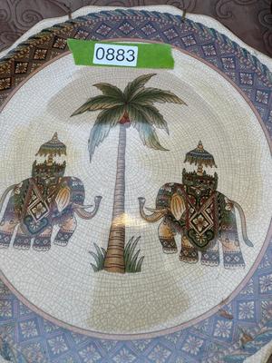 Elephant Safari Plate & Two Candle Holders